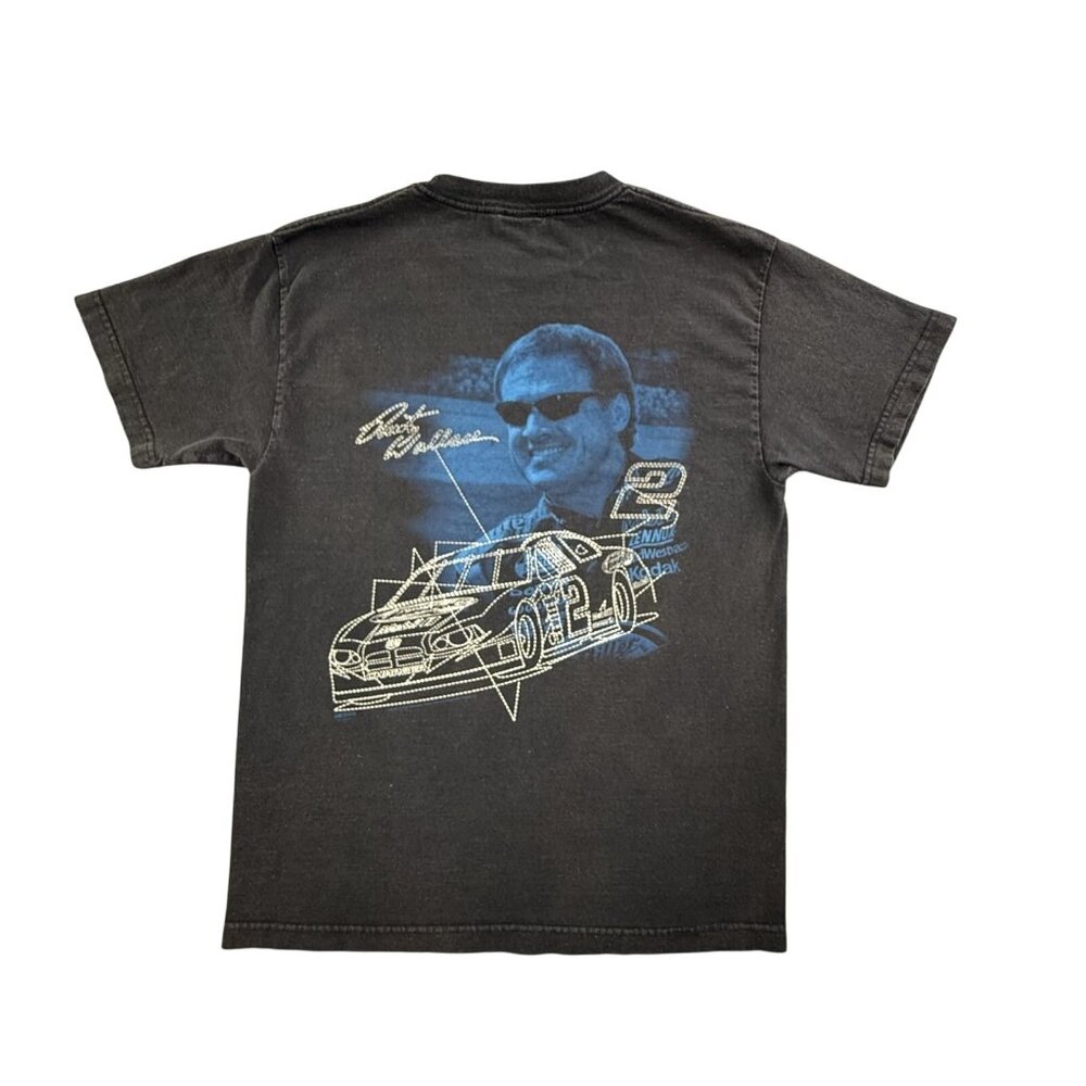 Vintage Rusty Wallace Shirt Mens Medium Black NASCAR Miller Lite Racing 90s Tee